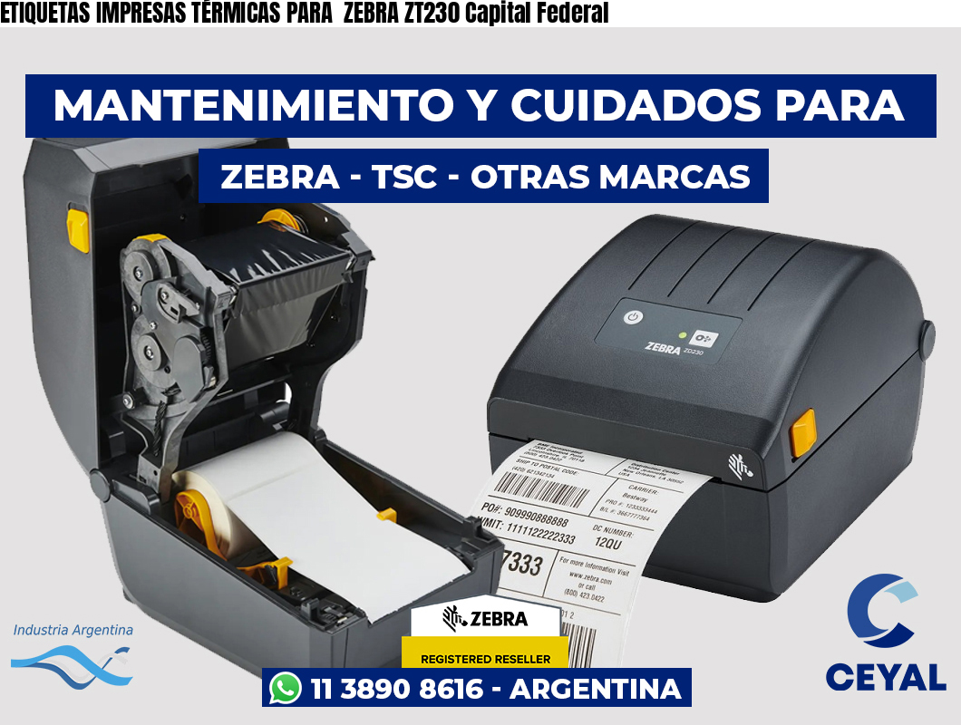 ETIQUETAS IMPRESAS TÉRMICAS PARA  ZEBRA ZT230 Capital Federal