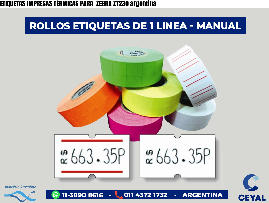 ETIQUETAS IMPRESAS TÉRMICAS PARA ZEBRA ZT230 argentina
