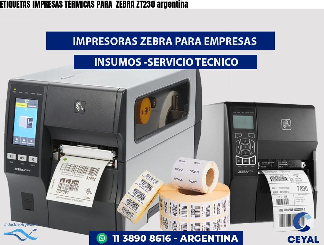 ETIQUETAS IMPRESAS TÉRMICAS PARA ZEBRA ZT230 argentina
