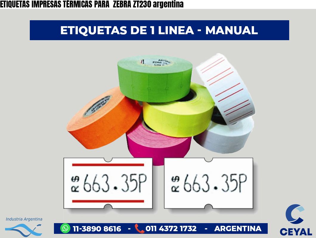 ETIQUETAS IMPRESAS TÉRMICAS PARA  ZEBRA ZT230 argentina
