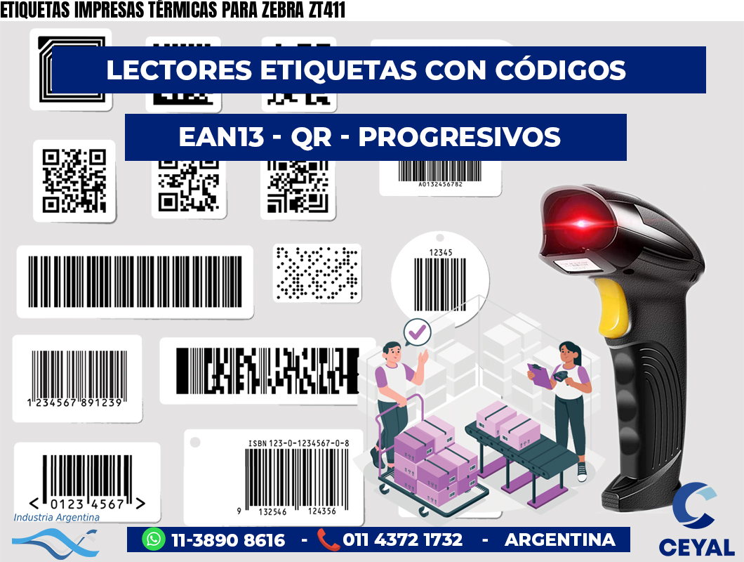ETIQUETAS IMPRESAS TÉRMICAS PARA ZEBRA ZT411