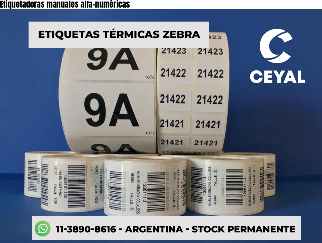 Etiquetadoras manuales alfa-numéricas