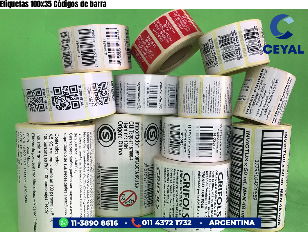 Etiquetas 100x35 Códigos de barra