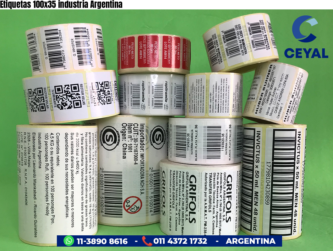 Etiquetas 100x35 industria Argentina