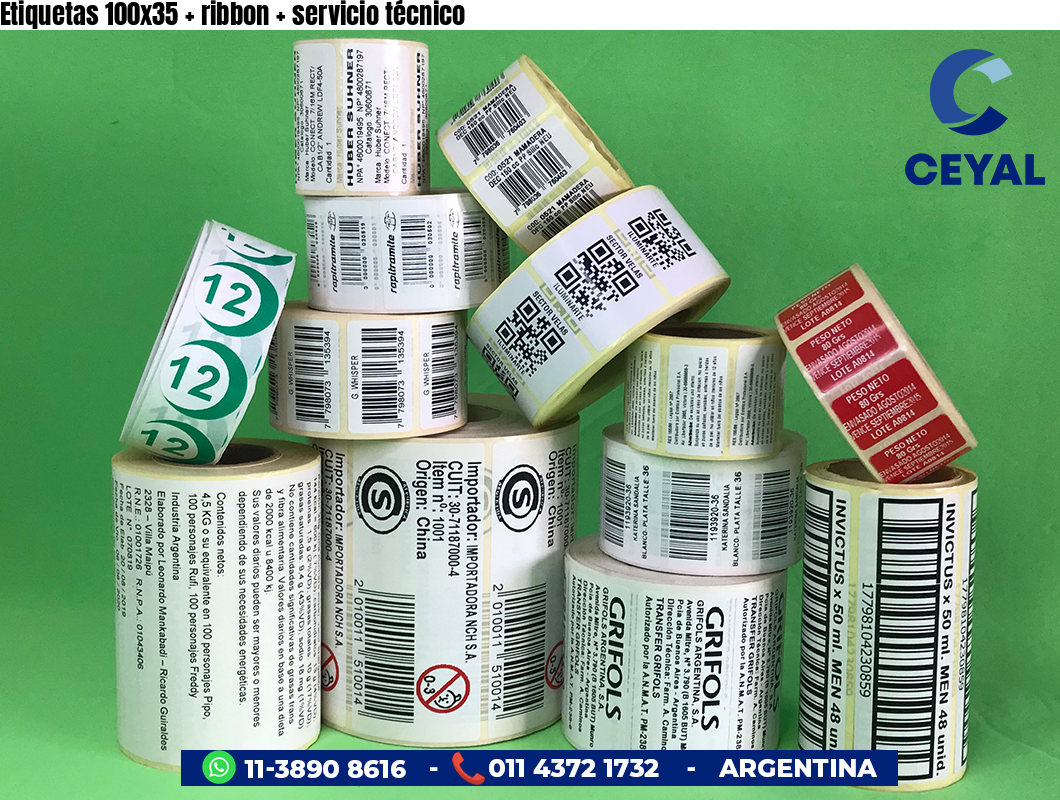 Etiquetas 100x35   ribbon   servicio técnico
