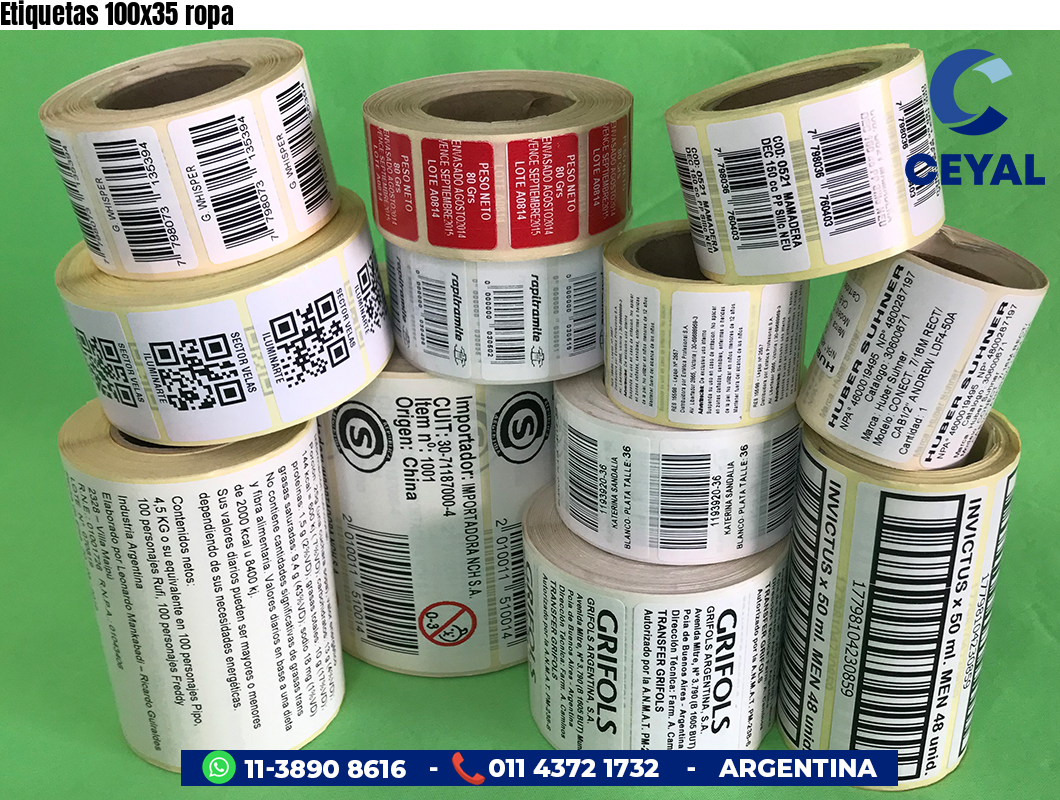 Etiquetas 100x35 ropa