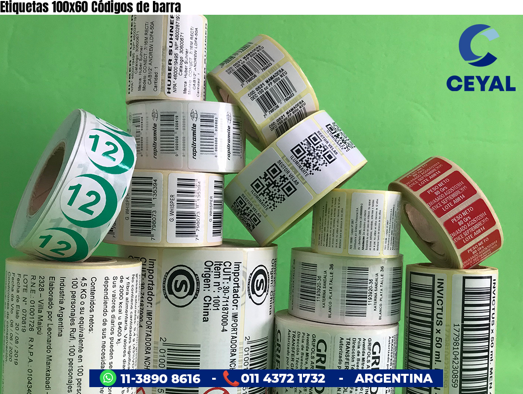 Etiquetas 100x60 Códigos de barra