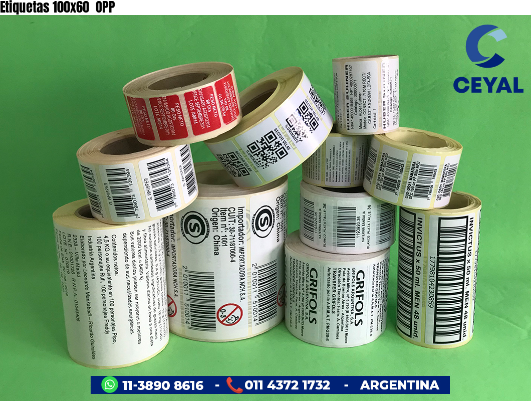 Etiquetas 100x60  OPP
