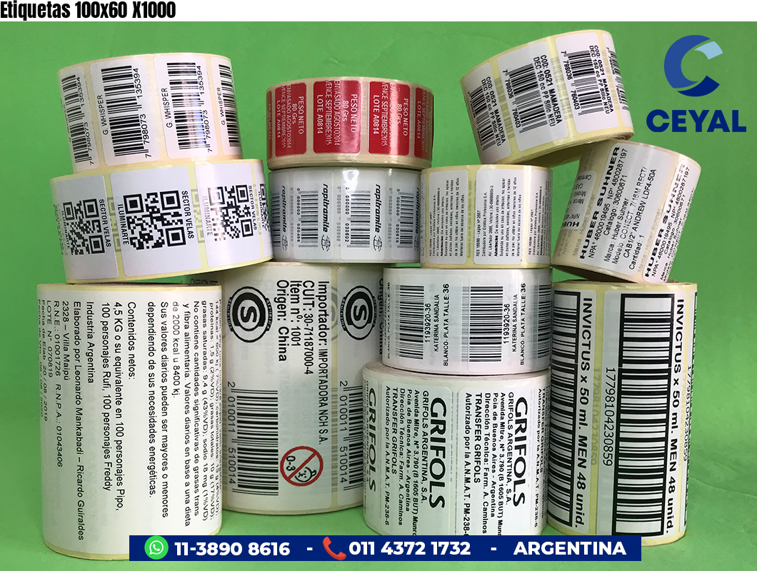 Etiquetas 100x60 X1000