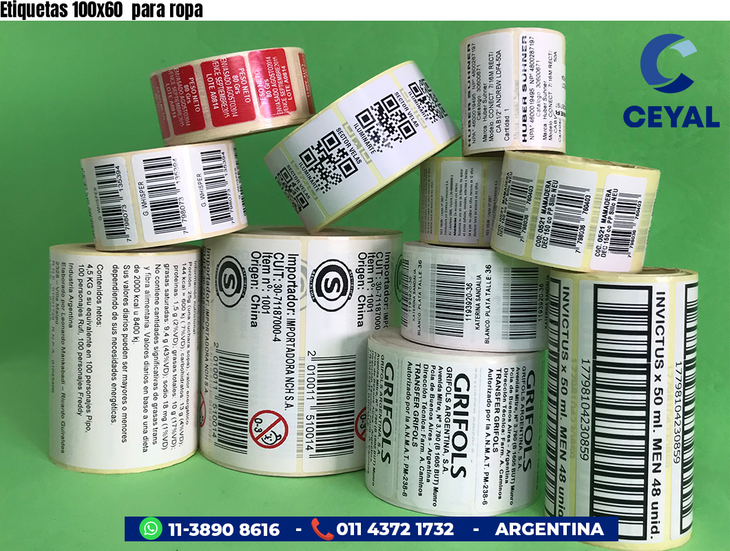 Etiquetas 100x60 para ropa