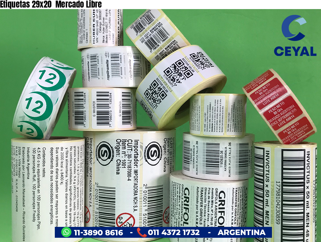Etiquetas 29x20  Mercado Libre