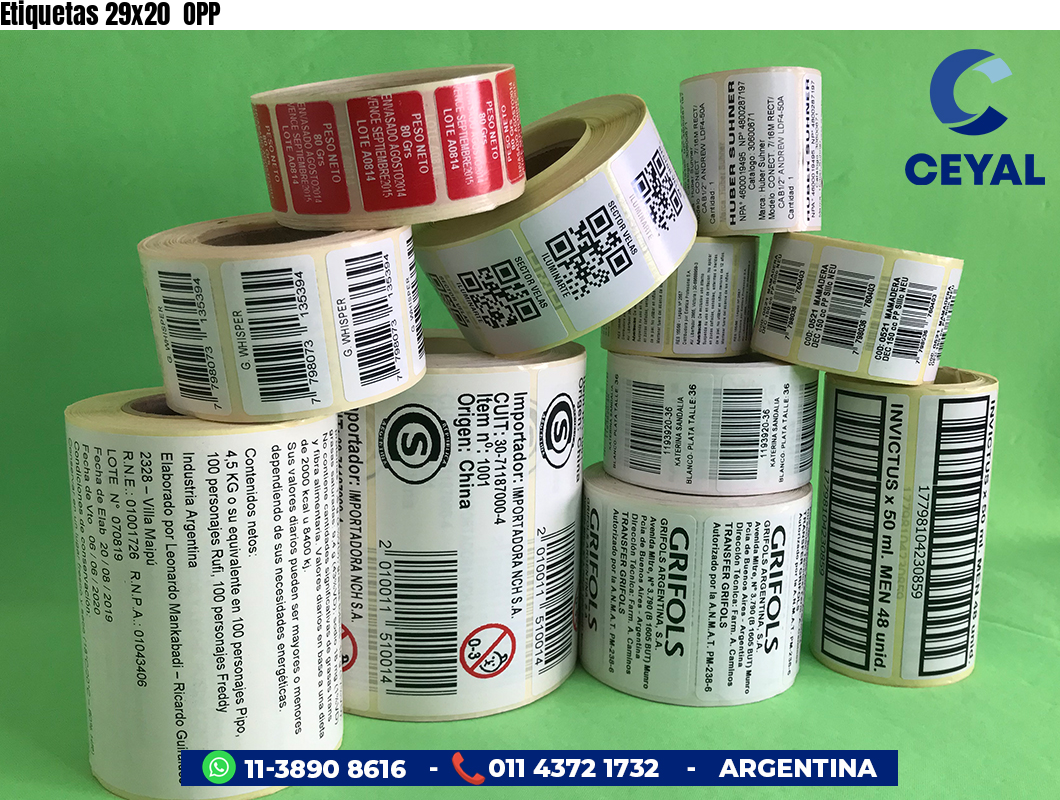Etiquetas 29x20  OPP