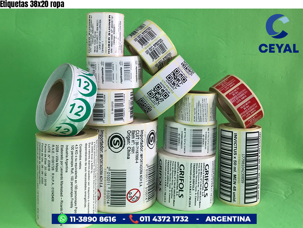 Etiquetas 38x20 ropa
