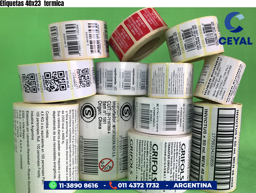 Etiquetas 40x23  termica