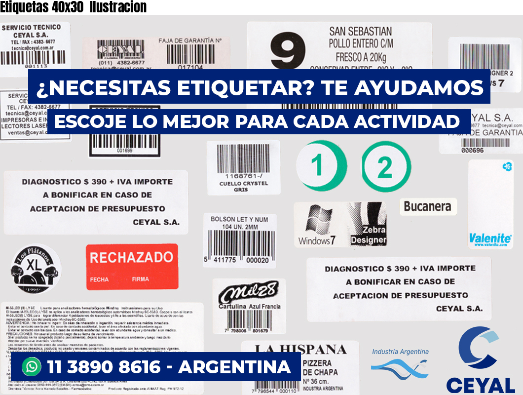 Etiquetas 40x30  Ilustracion