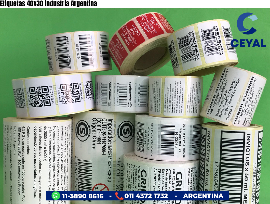 Etiquetas 40x30 industria Argentina