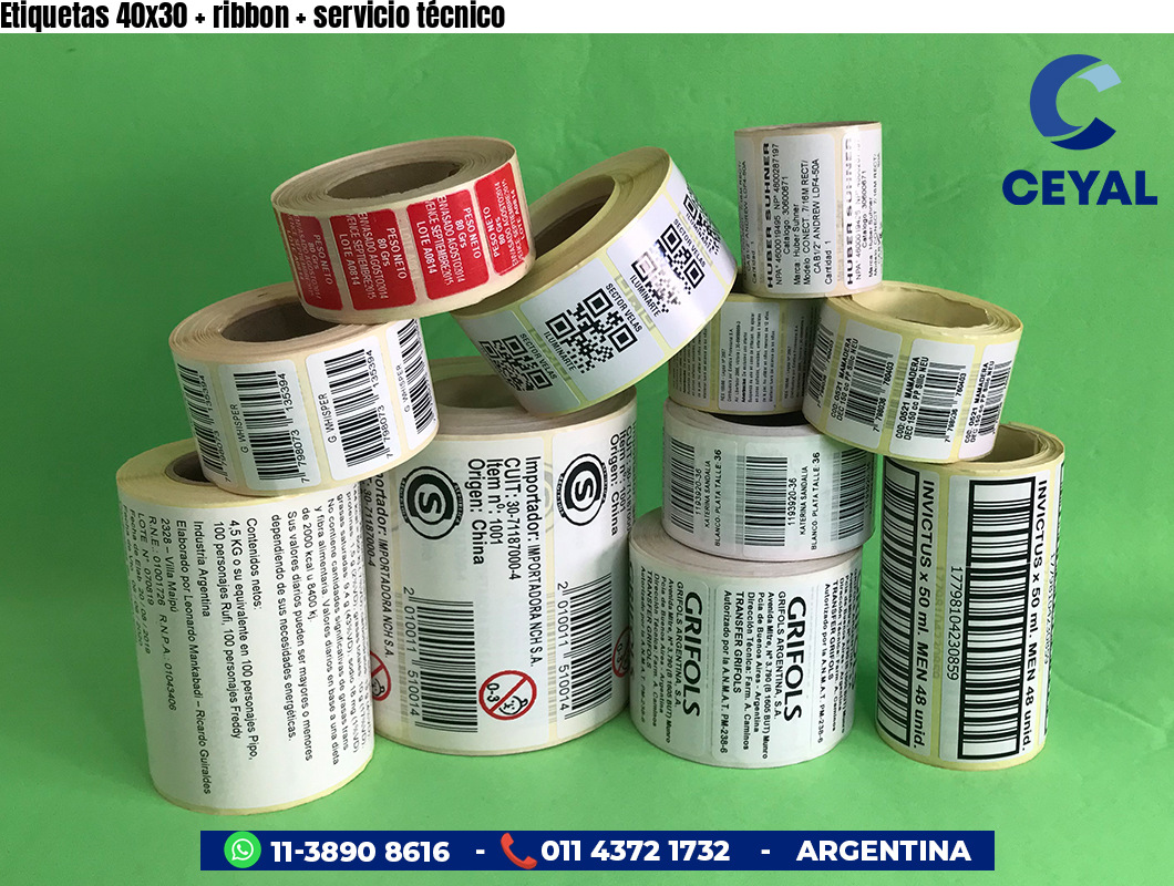 Etiquetas 40x30   ribbon   servicio técnico