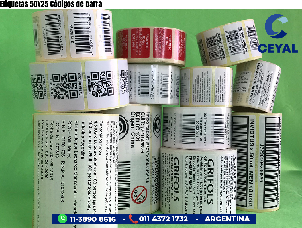 Etiquetas 50x25 Códigos de barra