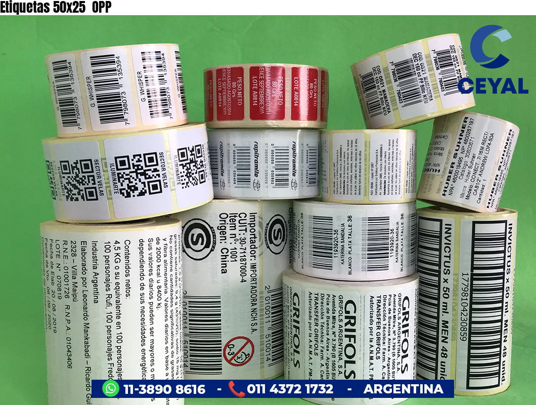 Etiquetas 50x25 OPP