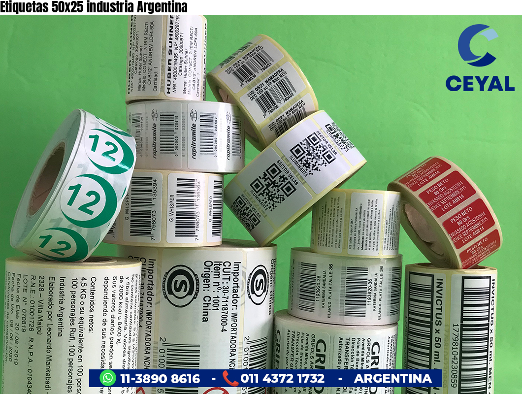 Etiquetas 50x25 industria Argentina