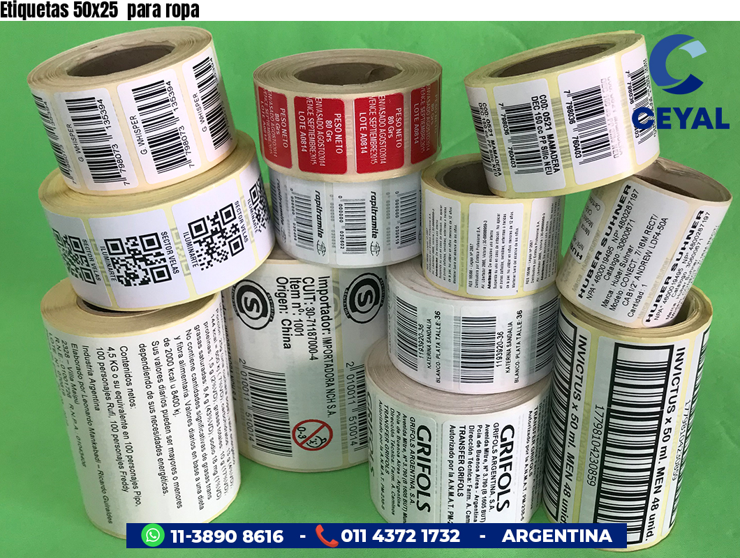 Etiquetas 50x25 para ropa