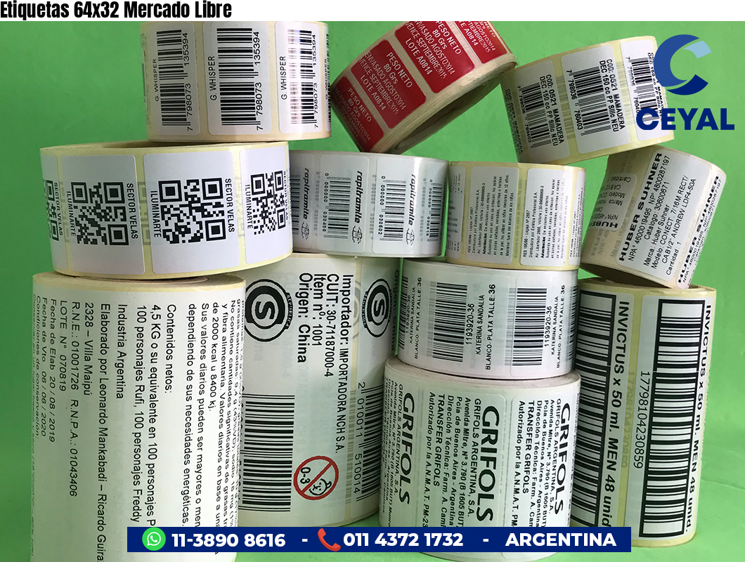 Etiquetas 64x32 Mercado Libre