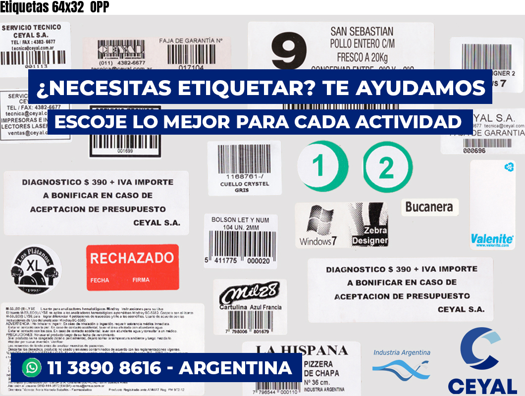 Etiquetas 64x32  OPP