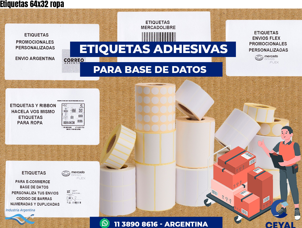 Etiquetas 64x32 ropa