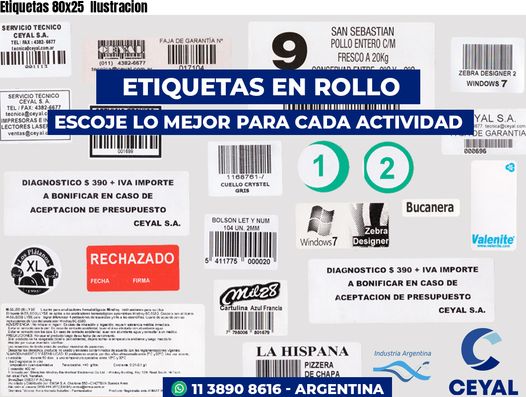 Etiquetas 80x25  Ilustracion