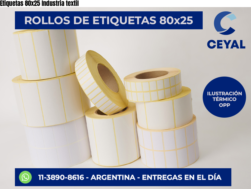 Etiquetas 80×25 Industria textil