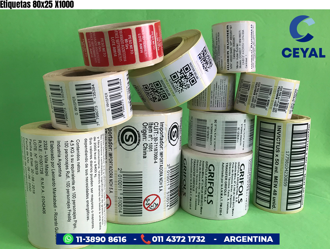 Etiquetas 80x25 X1000