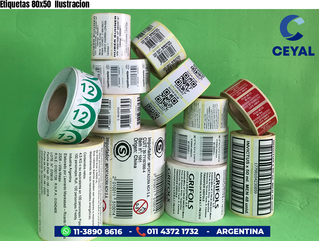 Etiquetas 80x50  Ilustracion