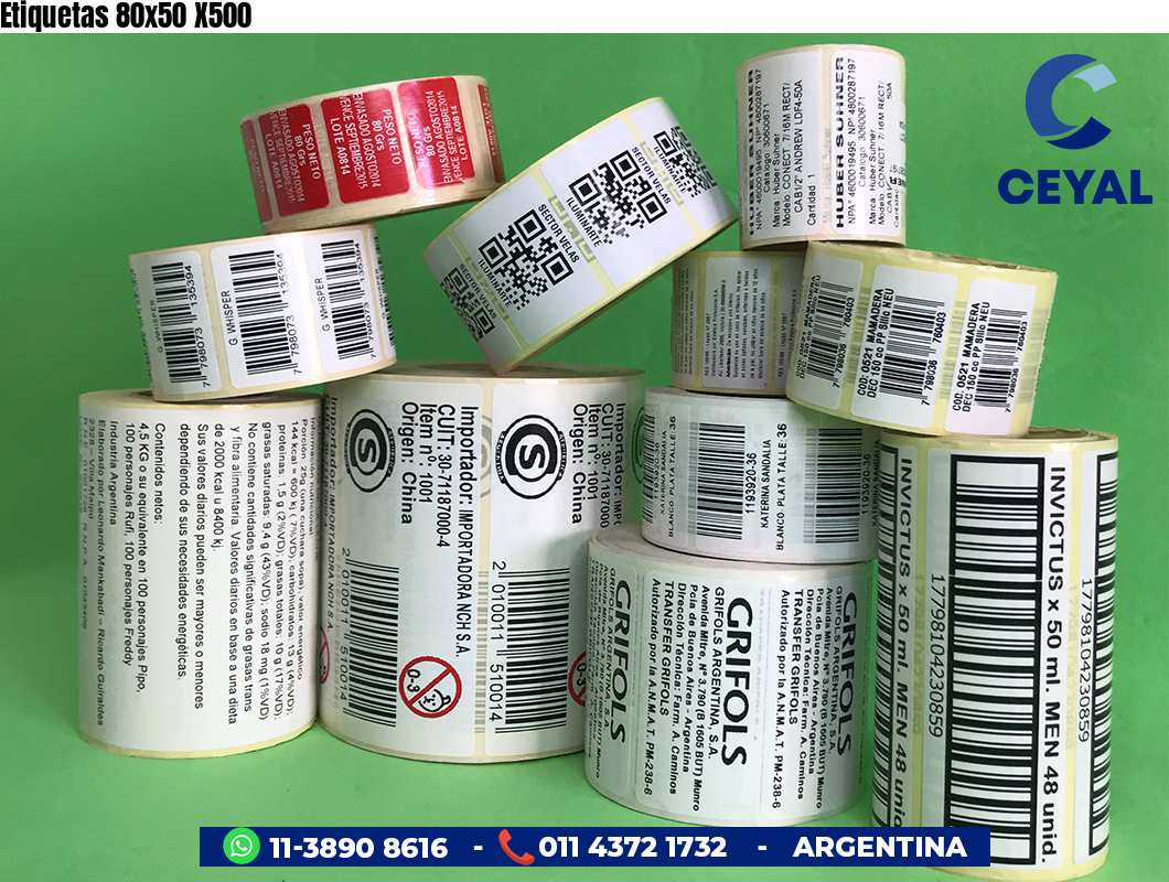 Etiquetas 80x50 X500