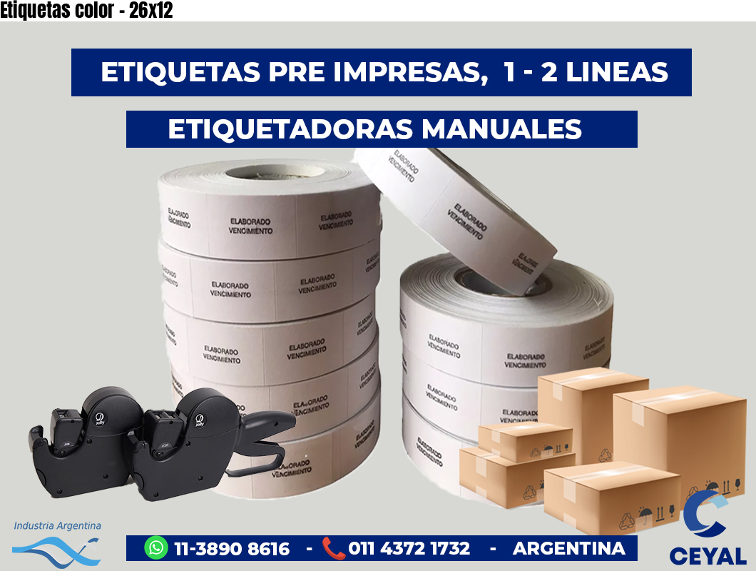 Etiquetas color - 26x12