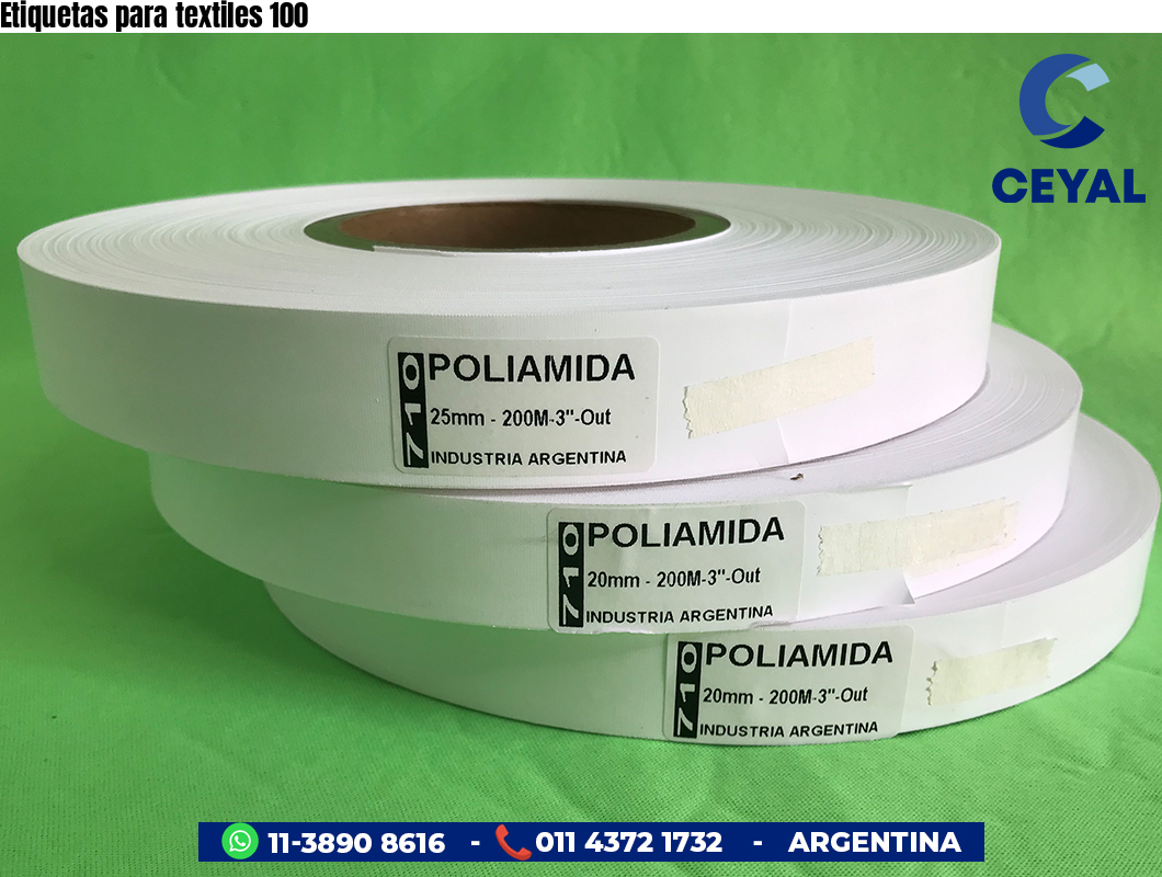 Etiquetas para textiles 100