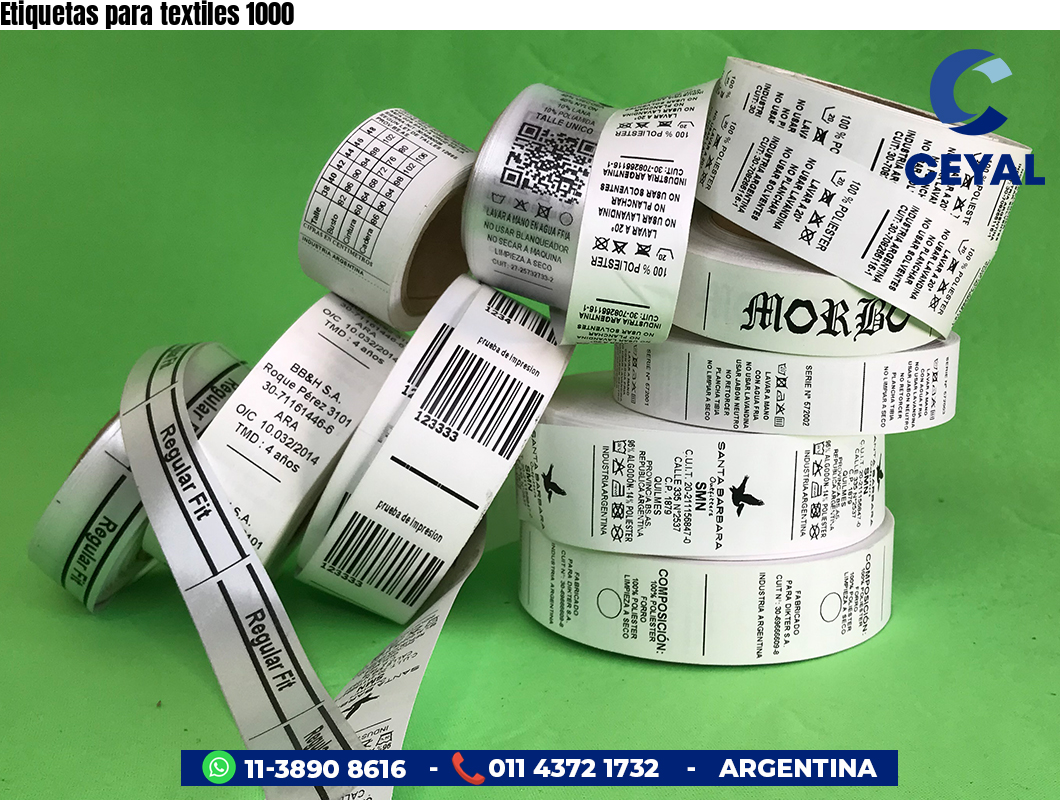 Etiquetas para textiles 1000