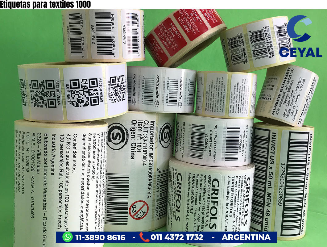 Etiquetas para textiles 1000