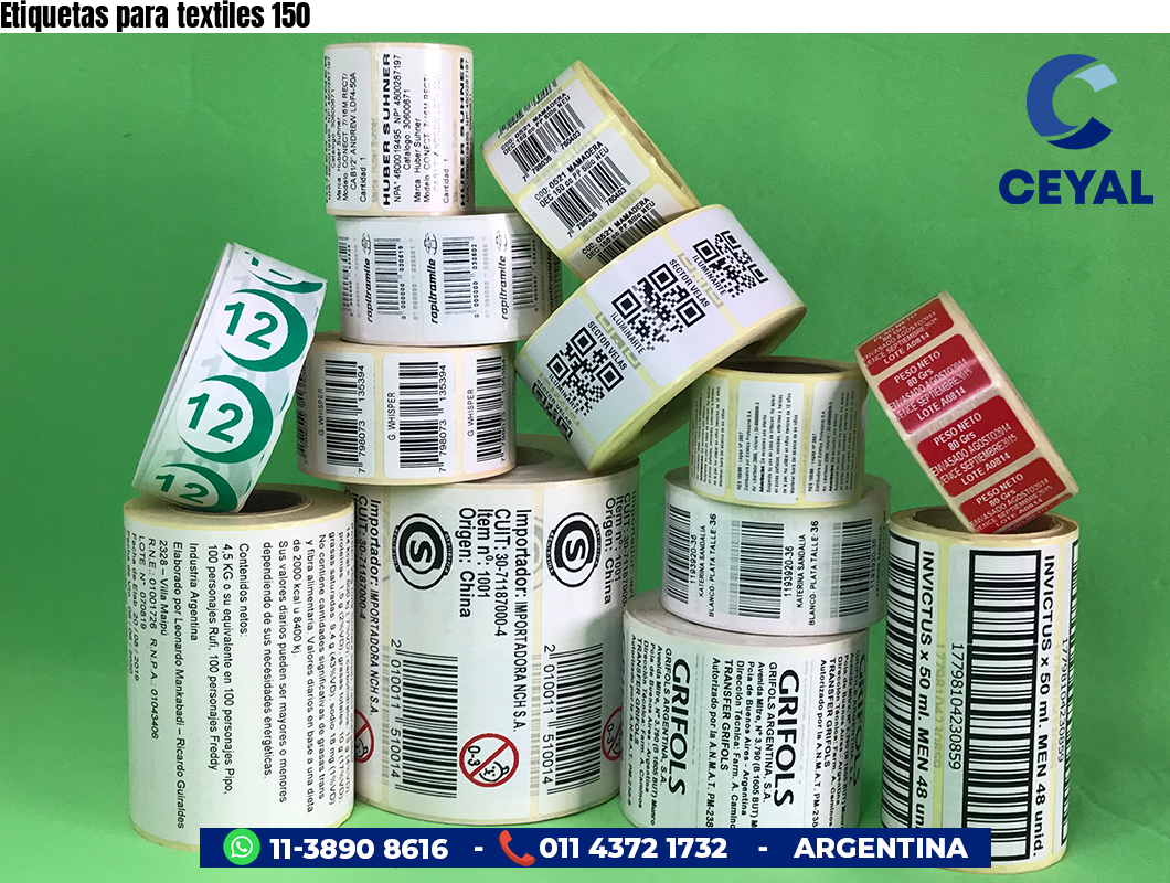 Etiquetas para textiles 150