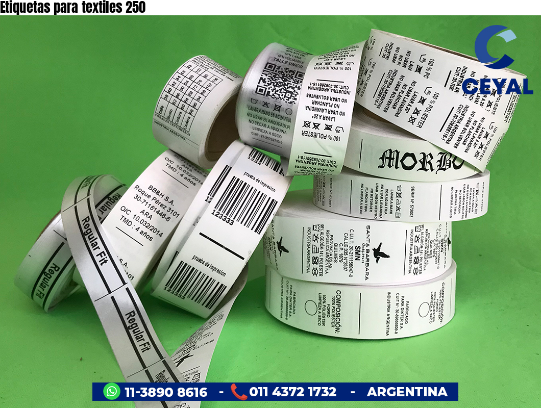 Etiquetas para textiles 250