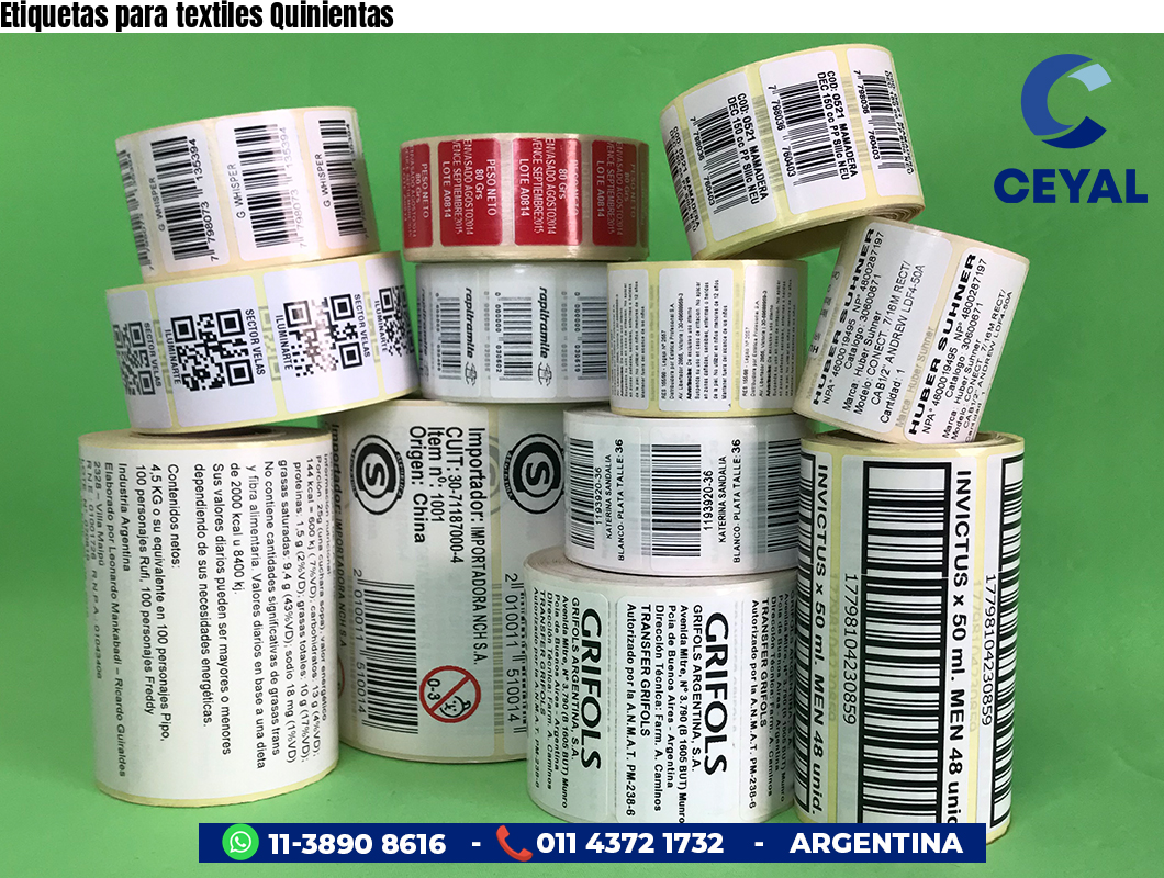 Etiquetas para textiles Quinientas
