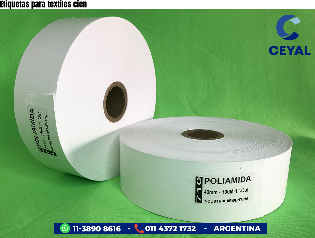 Etiquetas para textiles cien