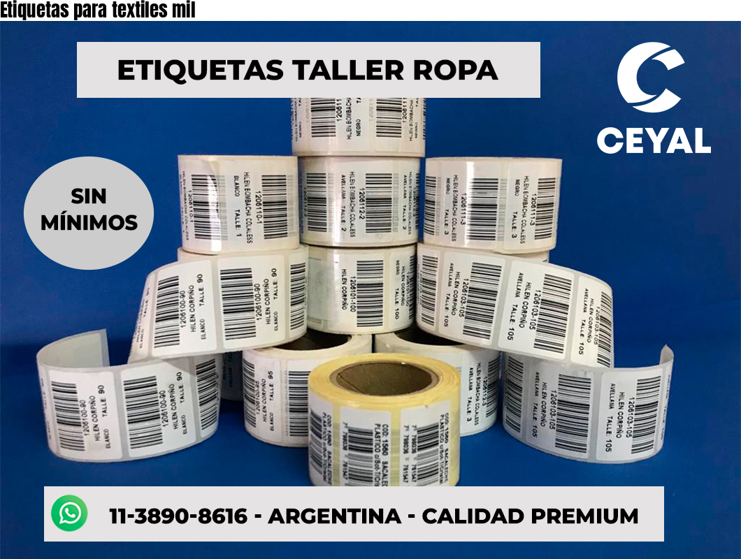 Etiquetas para textiles mil