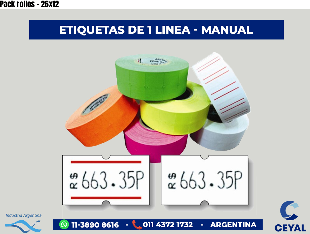 Pack rollos - 26x12