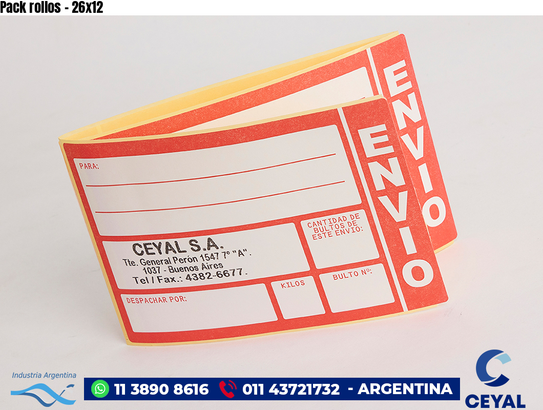 Pack rollos - 26x12