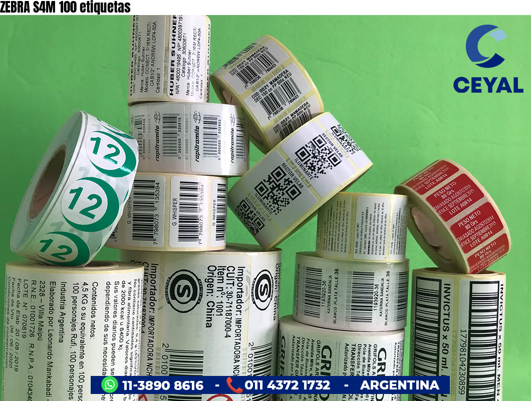 ZEBRA S4M 100 etiquetas