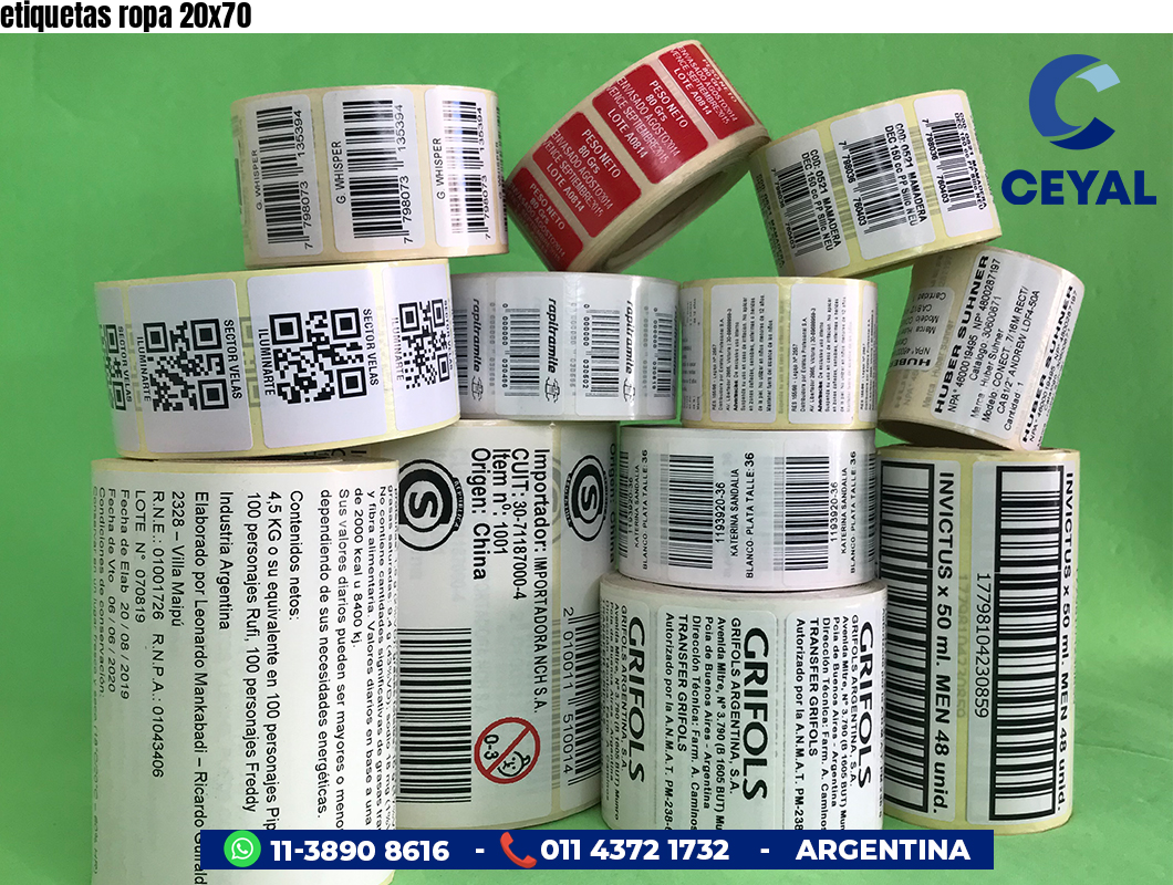 etiquetas ropa 20x70