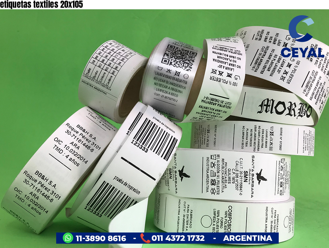 etiquetas textiles 20x105