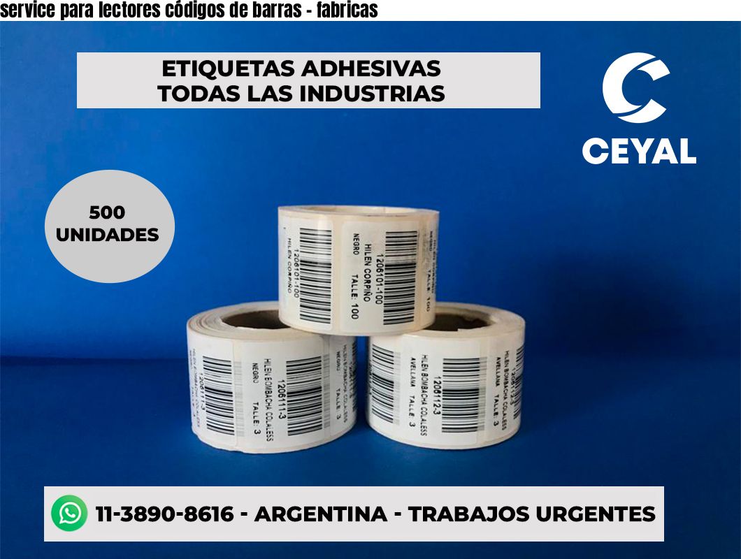 service para lectores códigos de barras - fabricas