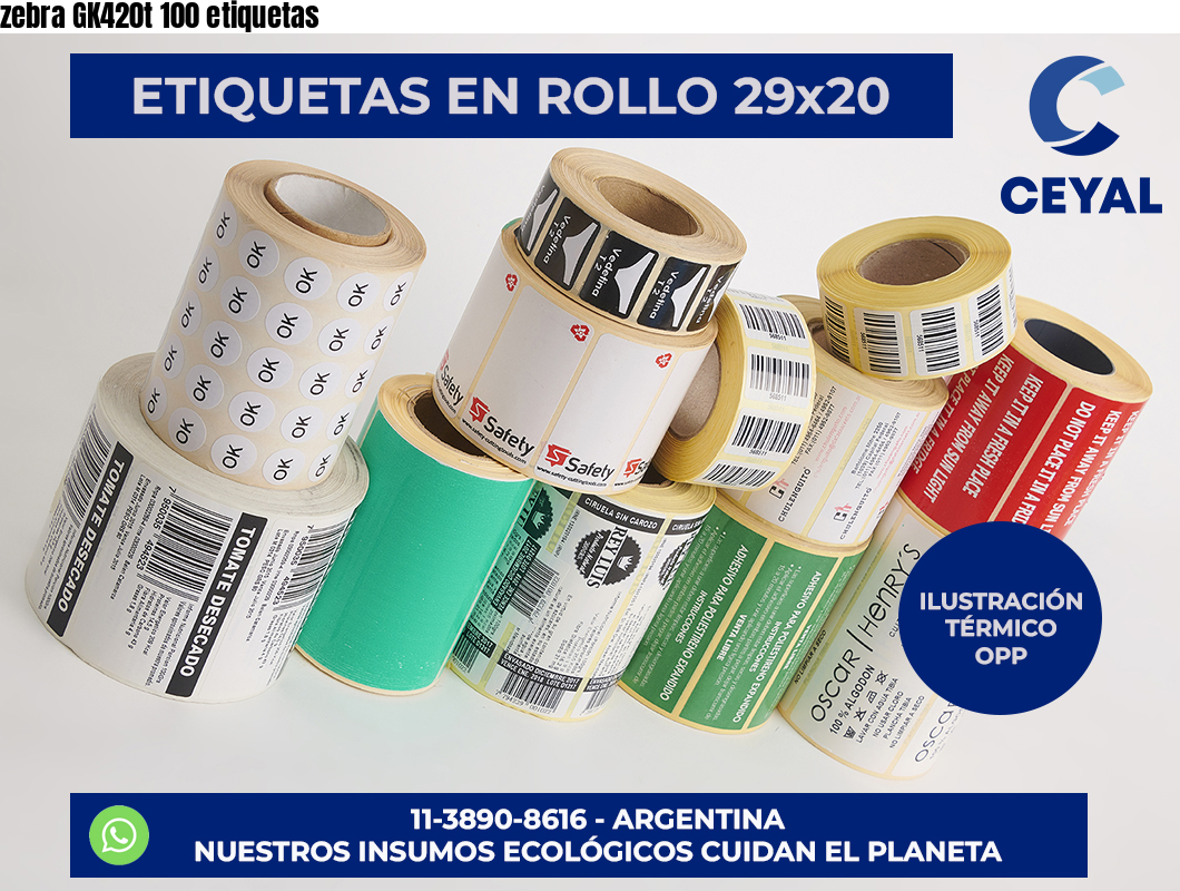 zebra GK420t 100 etiquetas