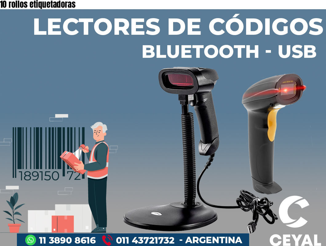10 rollos etiquetadoras